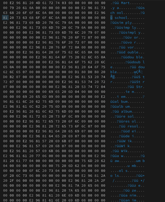 stripey header data